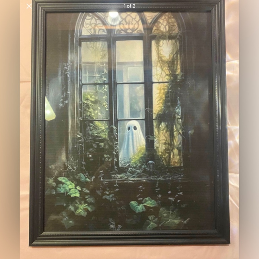 Looking In, Gothic Décor, Wall Art Print, Spooky Ghost framed 8x10”